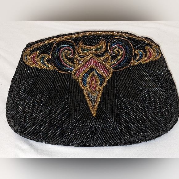 Vintage Fully Beaded Sparkling Purse Clutch or Shoulder Bag - Picture 4 of 14